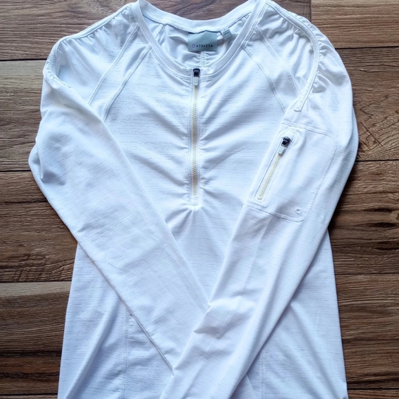Athleta White Long Sleeve Tee - Picture 1 of 3